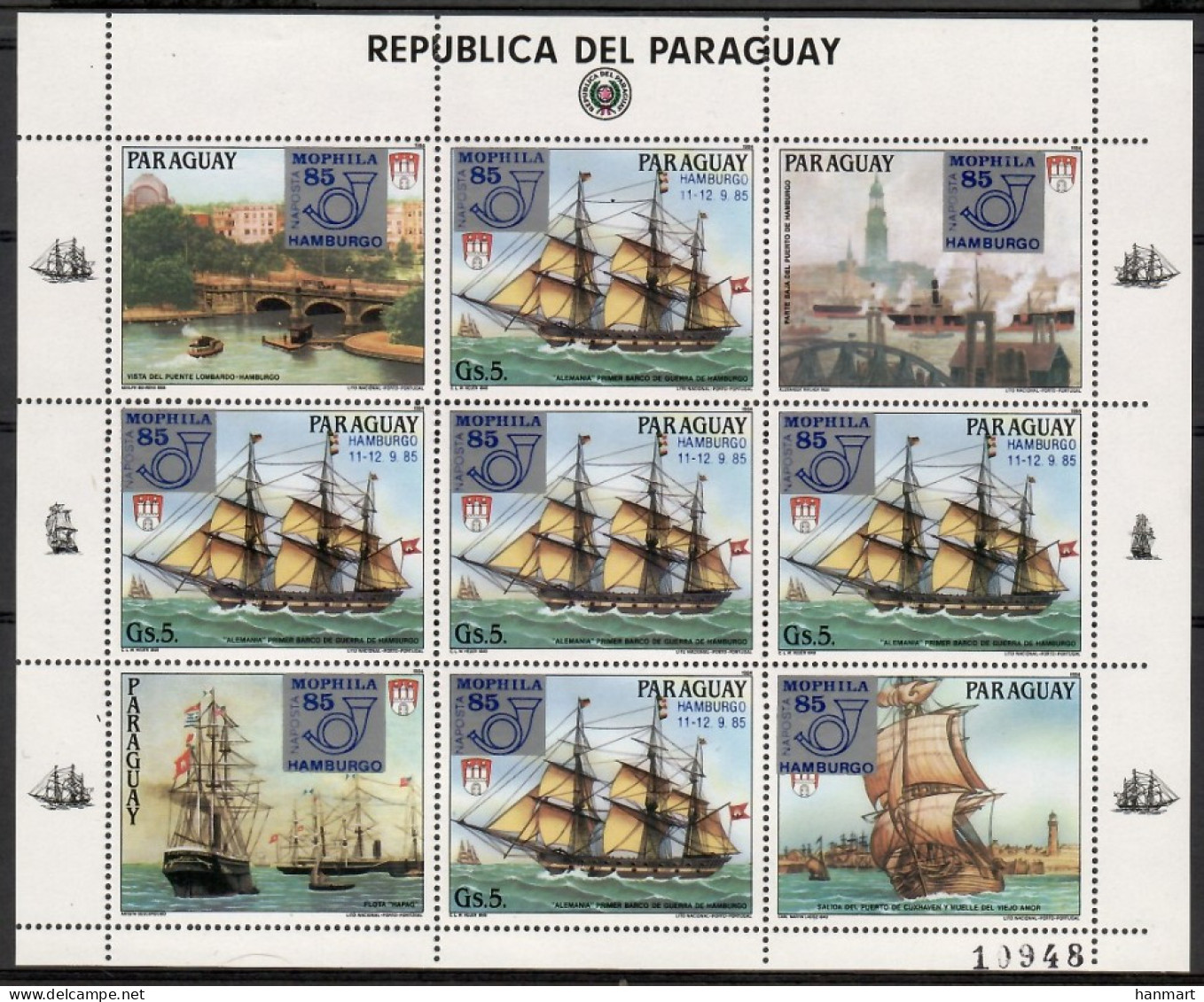 Paraguay 1985 Mi Sheet 3885 MNH  (ZS3 PRGark3885) - Fari