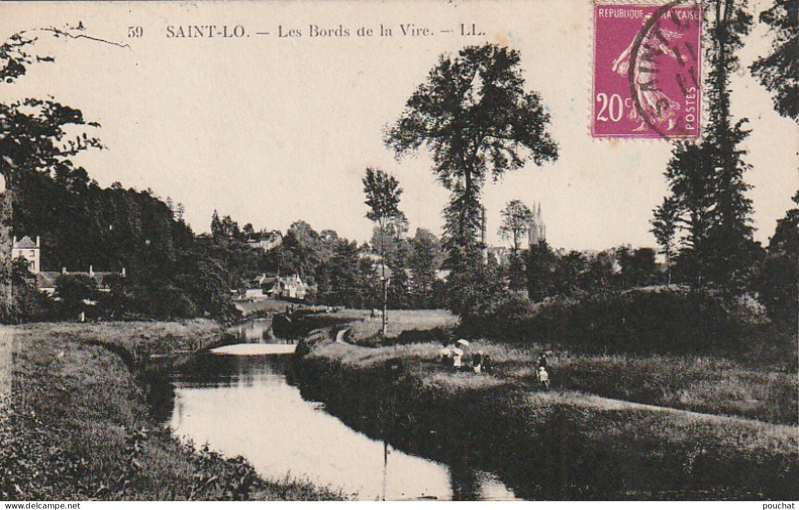 ZY 69-(50) SAINT LO - LES BORDS DE LA VIRE - ANIMATION SUR LA BERGE - 2 SCANS - Saint Lo