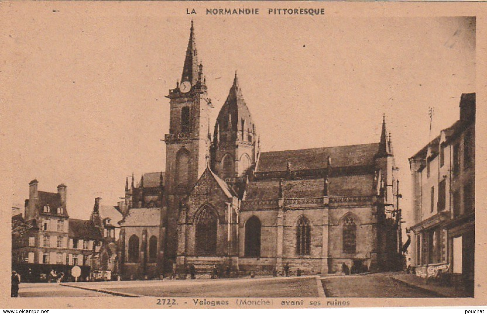 ZY 69-(50) VALOGNES , AVANT SES RUINES - L' EGLISE  SAINT MALO - 2 SCANS - Valognes