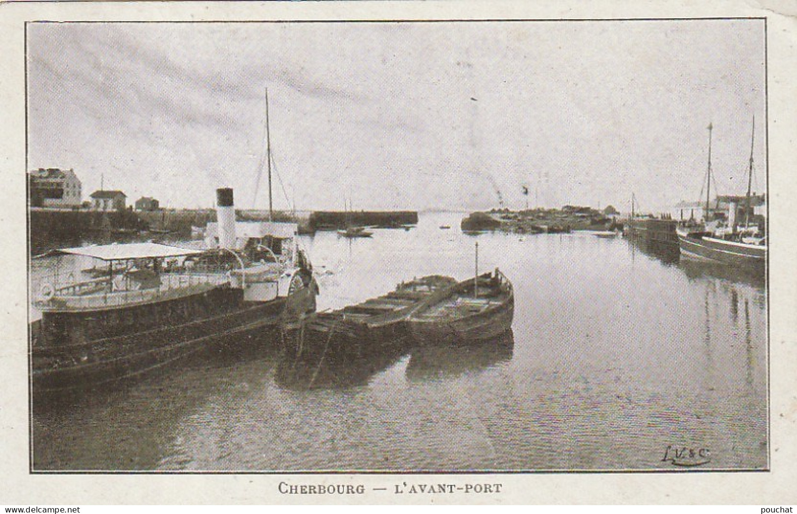 ZY 69-(50) CHERBOURG -  L' AVANT PORT - CARTE PUBLICITAIRE " AU BON GOUT " , PARIS ( TOILETTES DE MARIEES )- 2 SCANS - Cherbourg