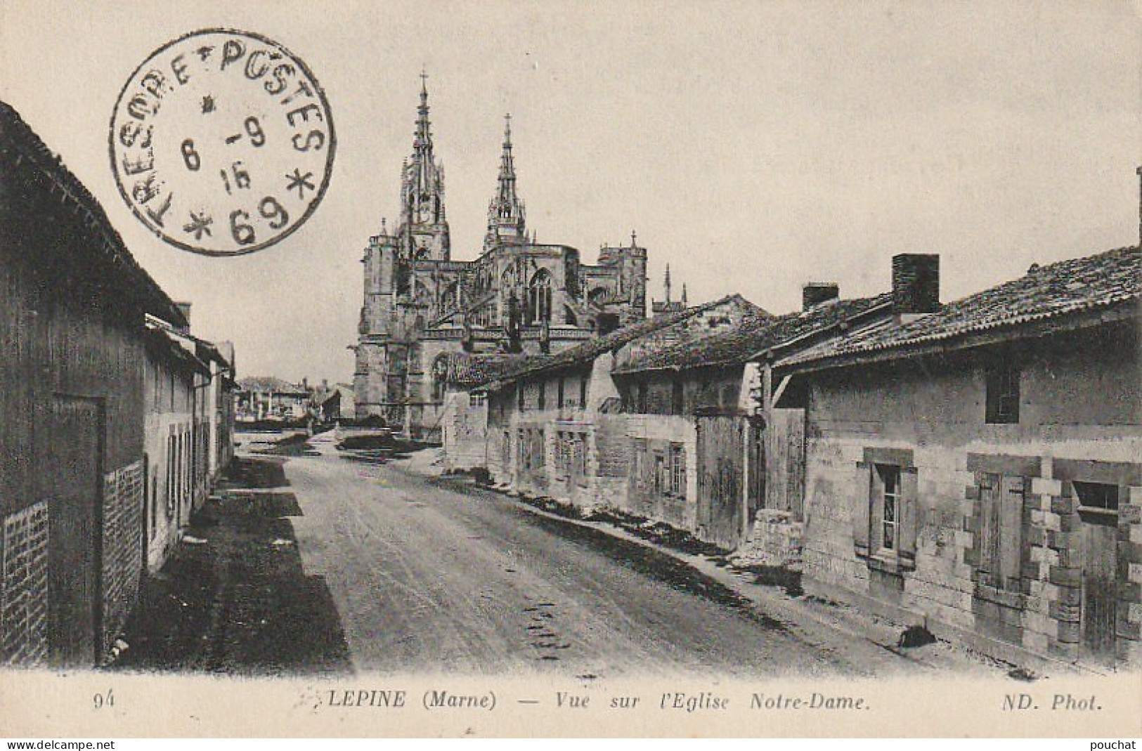 ZY 70-(51) LEPINE - VUE SUR L' EGLISE NOTRE DAME - 2 SCANS - L'Epine