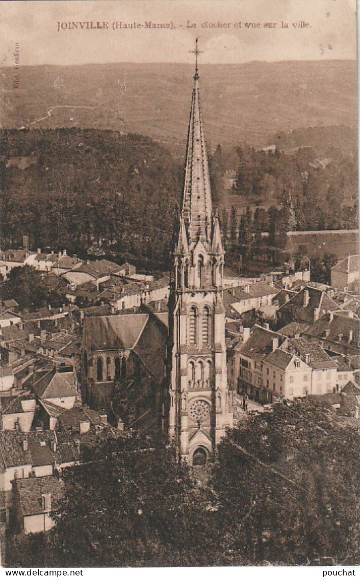 ZY 71-(52) JOINVILLE - LE CLOCHER ET VUE SUR LA VILLE - 2 SCANS - Joinville