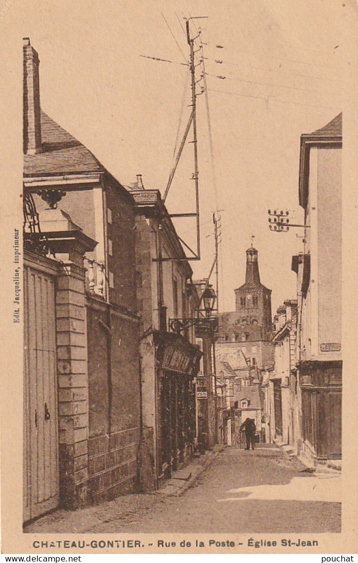 ZY 72-(53) CHATEAU GONTIER - RUE DE LA POSTE - EGLISE ST JEAN - 2 SCANS - Chateau Gontier