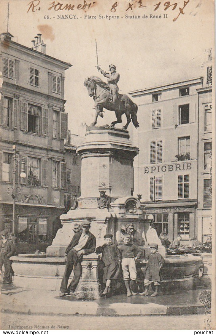 ZY 73-(54) NANCY - PLACE ST EPVRE - STATUE DE RENE II - ANIMATION - 2 SCANS - Nancy