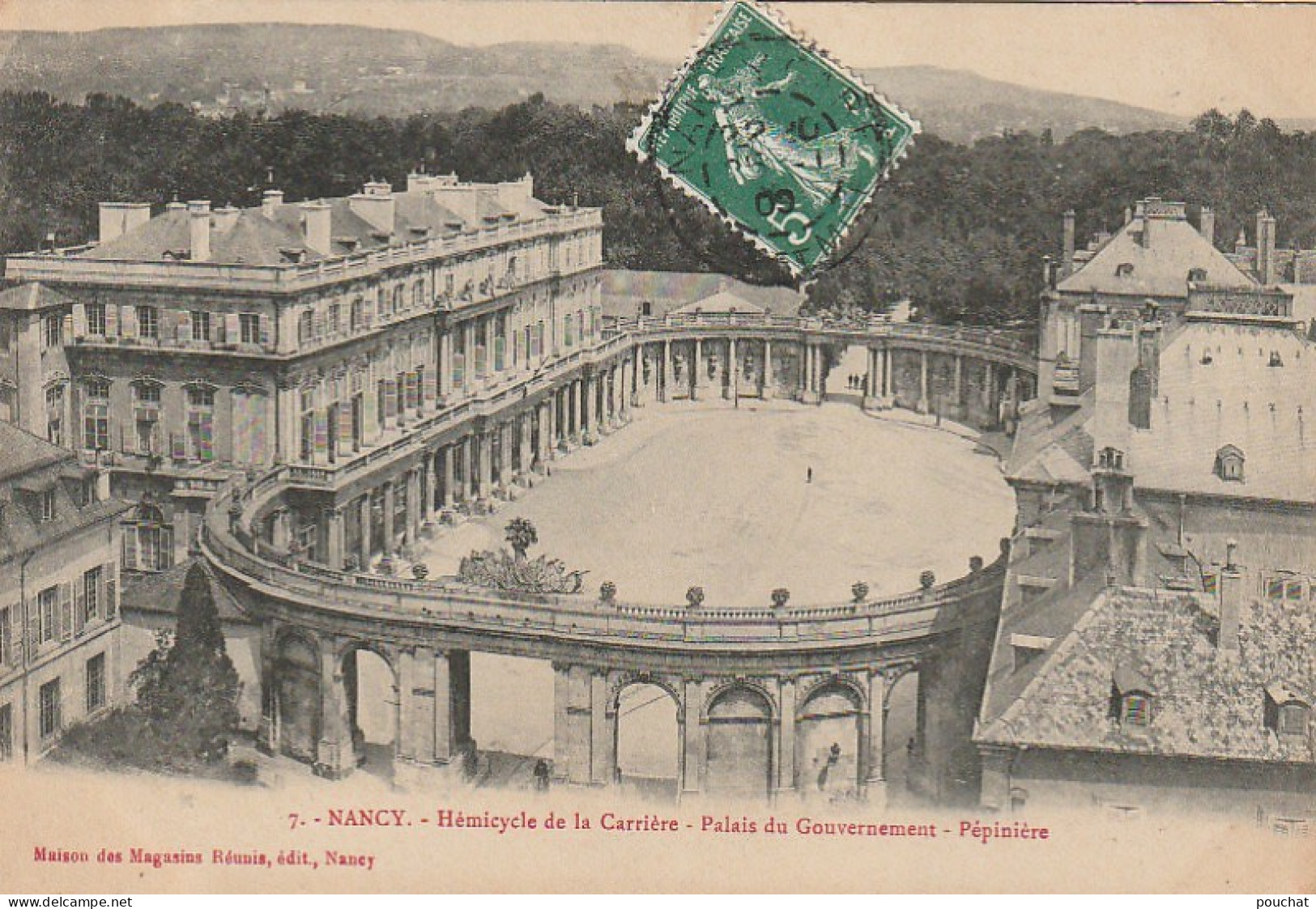 ZY 73-(54) NANCY - HEMICYCLE DE LA CARRIERE - PALAIS DU GOUVERNEMENT - PEPINIERE - 2 SCANS - Nancy