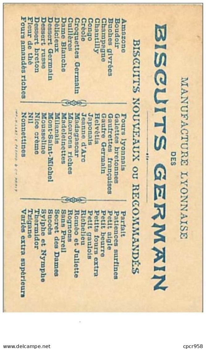 CHROMOS.BISCUITS GERMAIN-LYON.n°318.LA MUSIQUE.CONTOUR DORE.IMP H LAAS E PECAUD &amp; Cie - Andere & Zonder Classificatie