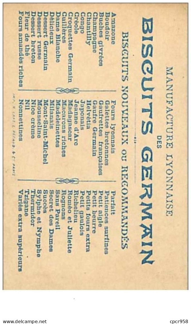 CHROMOS.BISCUITS GERMAIN-LYON.n°320.LA PEINTURE.CONTOUR DORE.IMP H LAAS E PECAUD &amp; Cie - Altri & Non Classificati