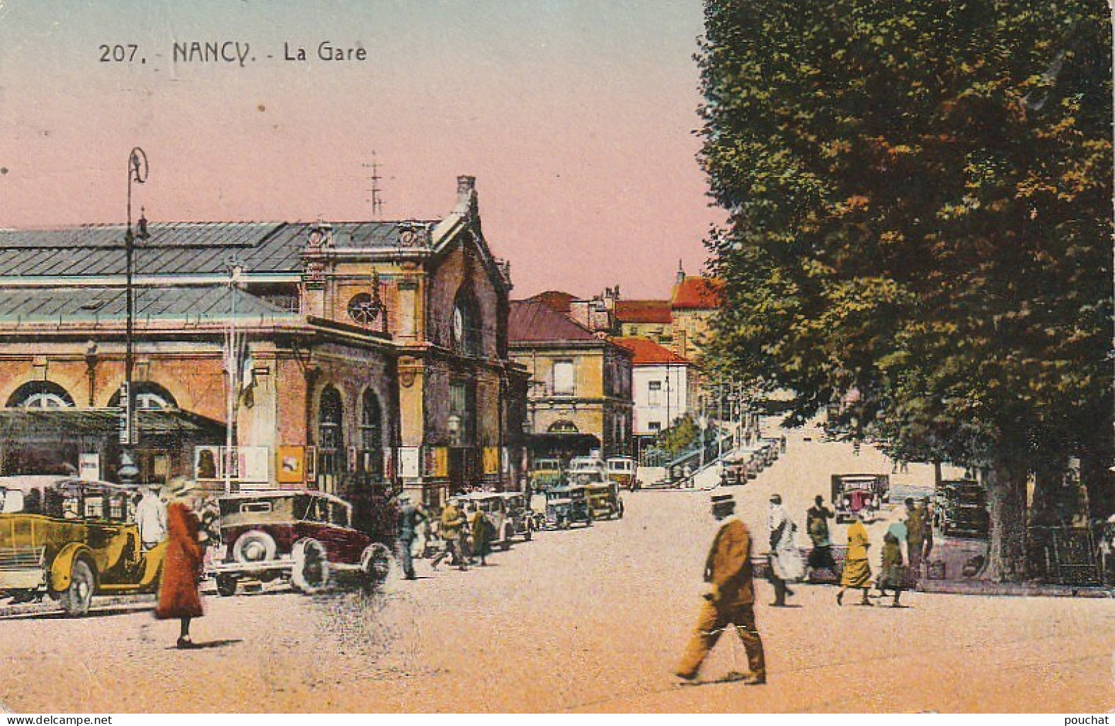 ZY 73-(54) NANCY - LA GARE - ANIMATION - CARTE COLORISEE - 2 SCANS - Nancy