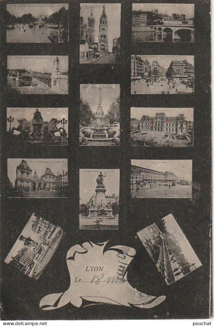 ZY 74-(69) LYON - CARTE SOUVENIR  - MULTIVUES - 2 SCANS  - Gruss Aus.../ Grüsse Aus...