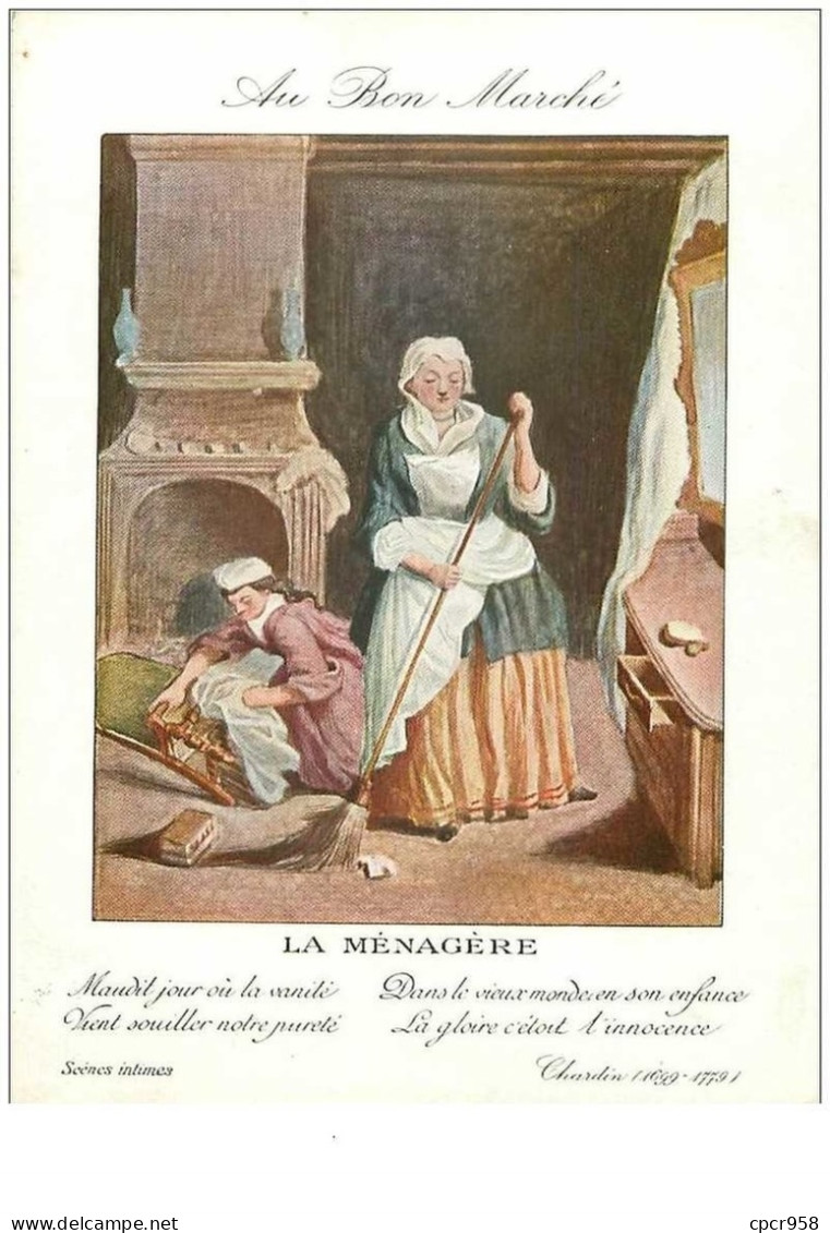 Chromos. N°34107 La Ménagère .au Bon Marché.publicité. 16  X 11.5 Cm - Au Bon Marché