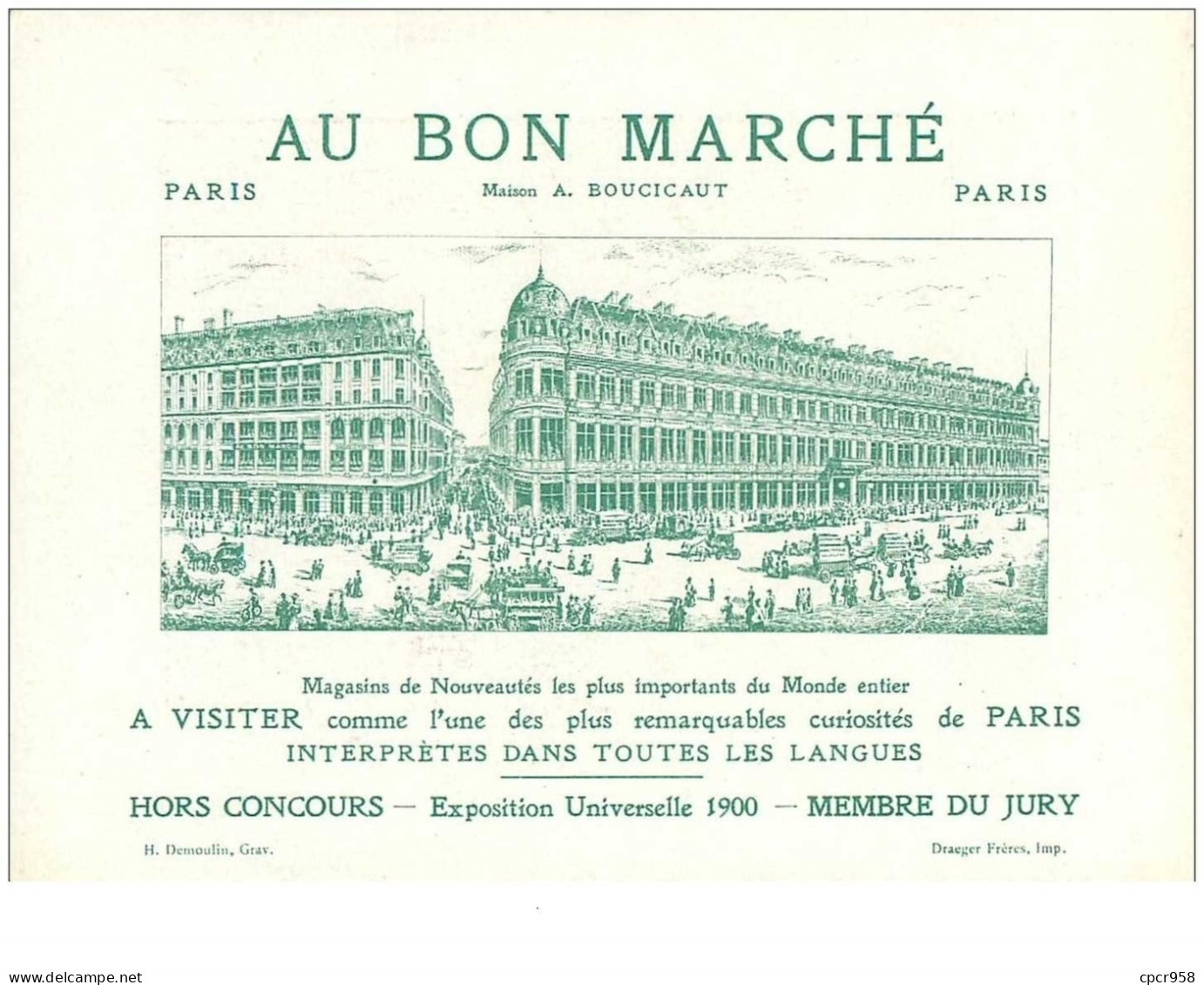 Chromos. N°34108 Balais Balais .au Bon Marché.publicité. 16  X 11.5 Cm - Au Bon Marché