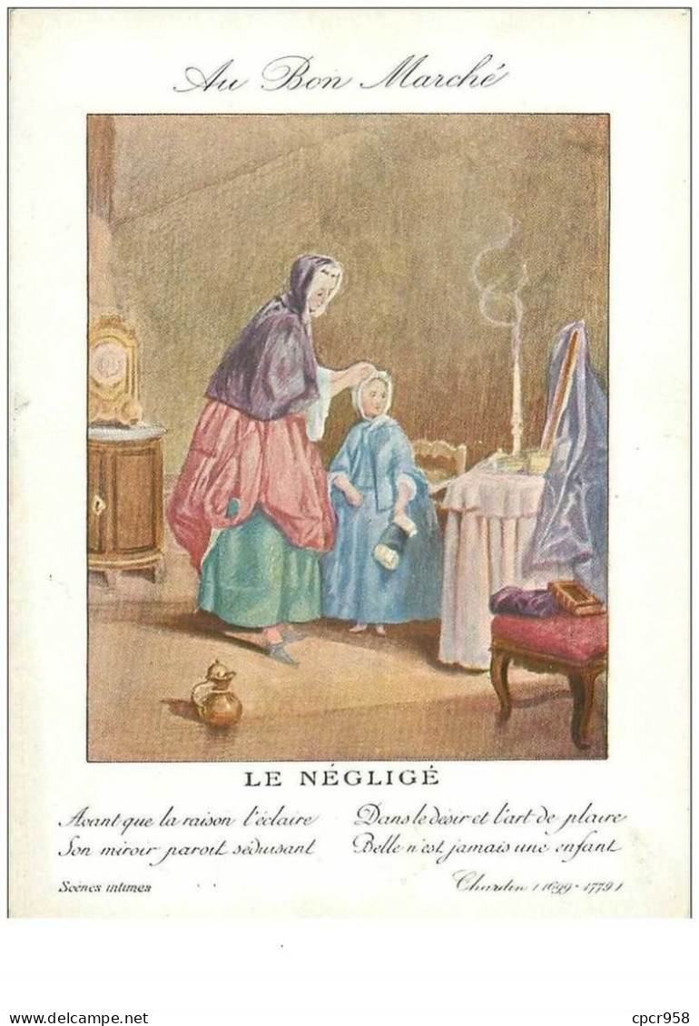 Chromos. N°34100 .le Négligé .au Bon Marché.publicité. 16  X 11.5 Cm - Au Bon Marché