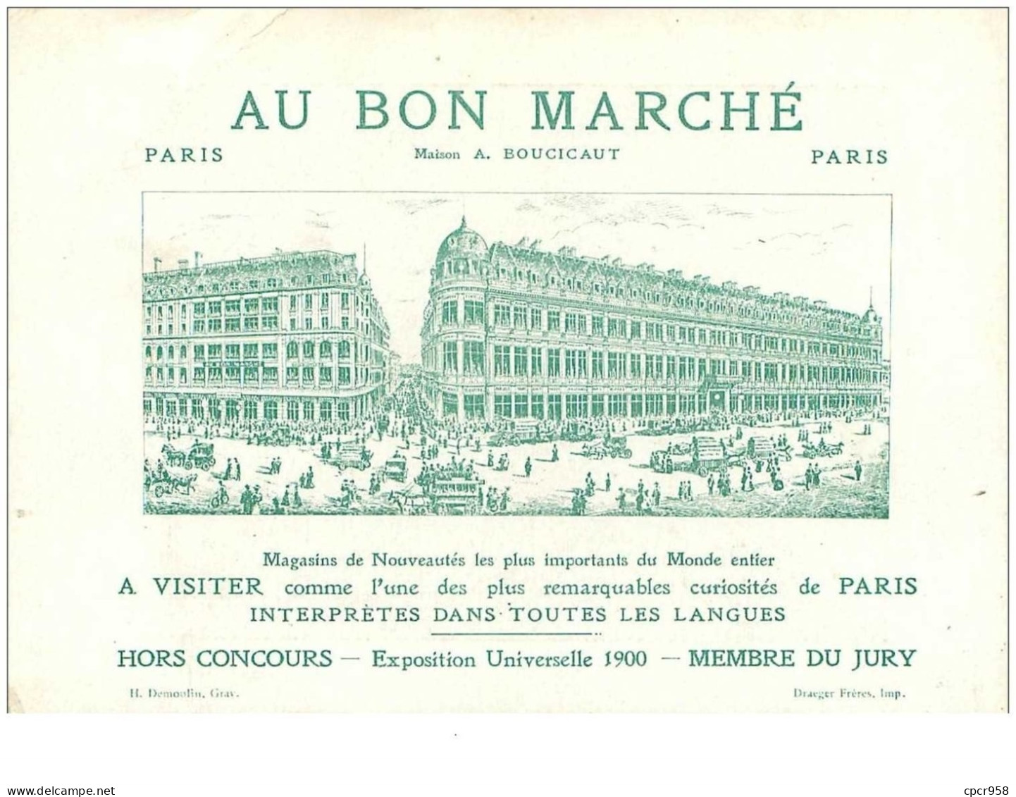 Chromos. N°34101.la Gouvernante .au Bon Marché.publicité. 16  X 11.5 Cm - Au Bon Marché