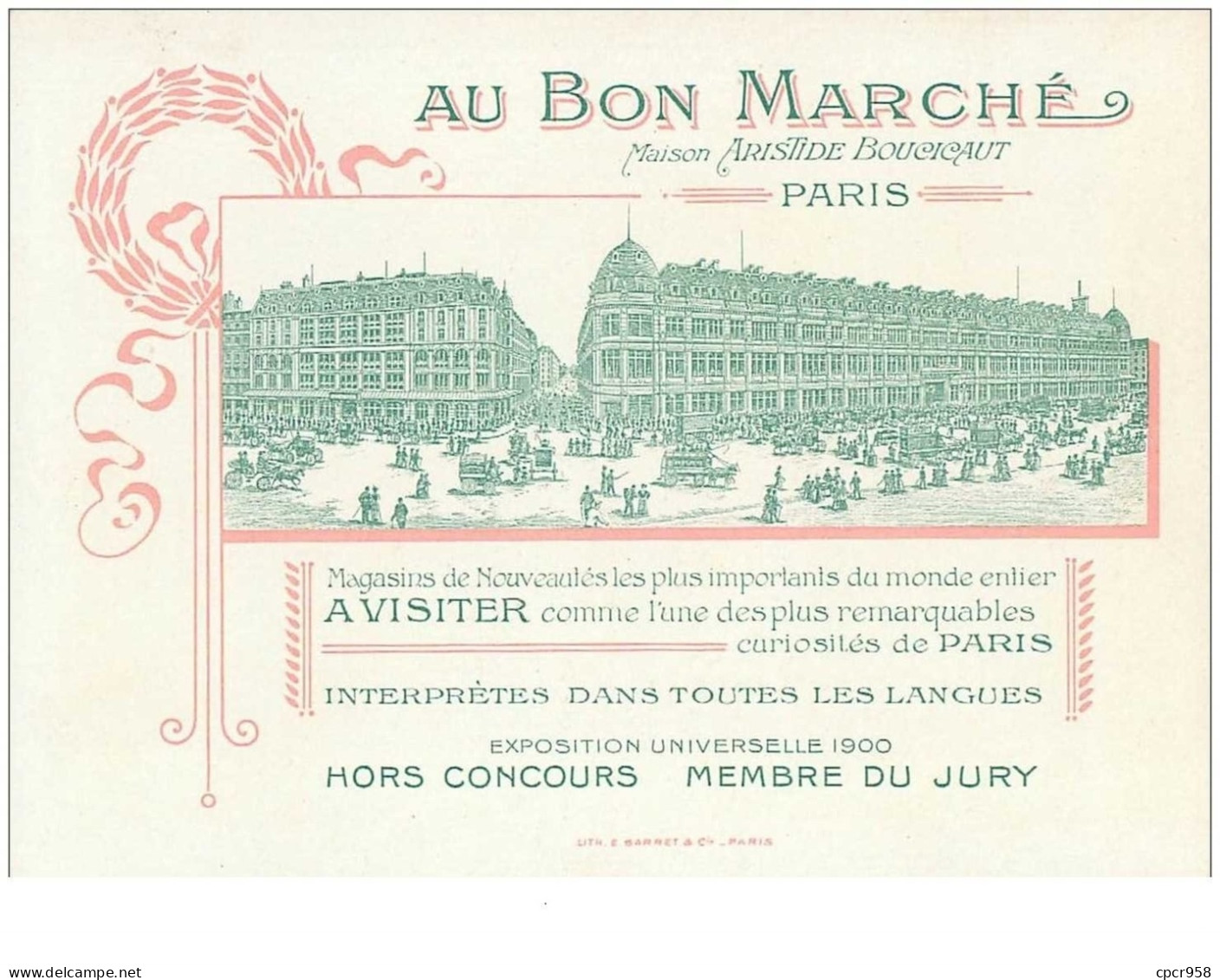 Chromos. N°34124.les Pyrénées.pau.au Bon Marché.publicité. 16.5  X 11.5 Cm - Au Bon Marché