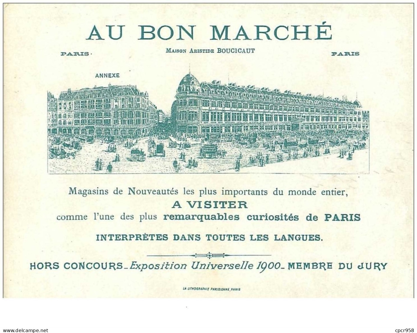 Chromos. N°34072. La Belle Au Bois Dormant .n°1 .au Bon Marché.publicité. 16  X 11.5 Cm - Au Bon Marché