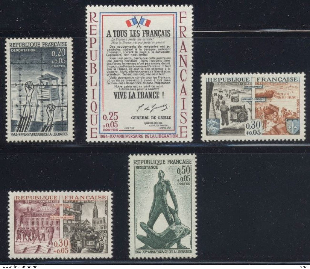 N° 1407 1408 1409 1410 1411 Série 20e Anniversaire De La Libération - Unused Stamps