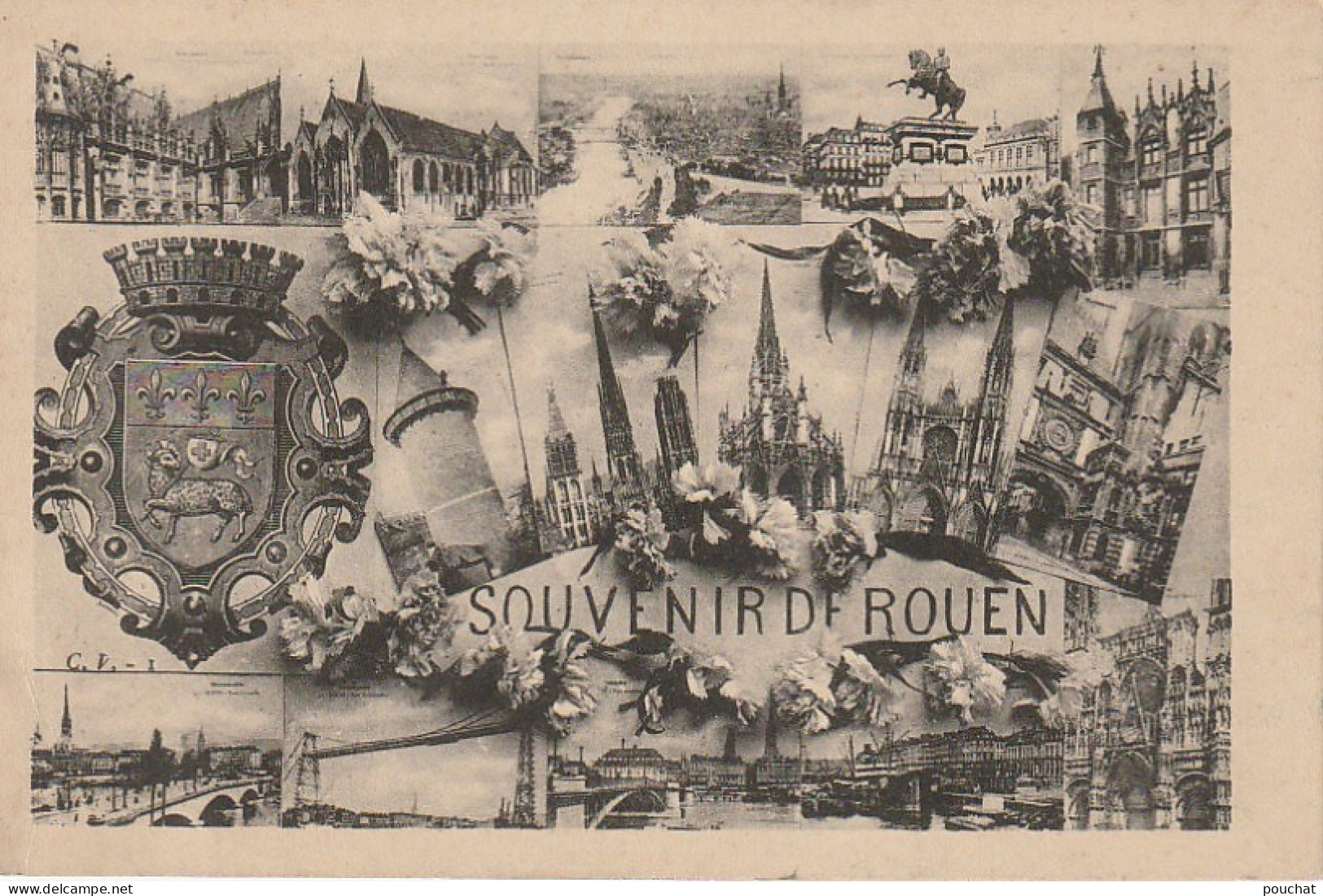 ZY 74-(76) ROUEN - CARTE  SOUVENIR  MULTIVUES -  2 SCANS  - Souvenir De...