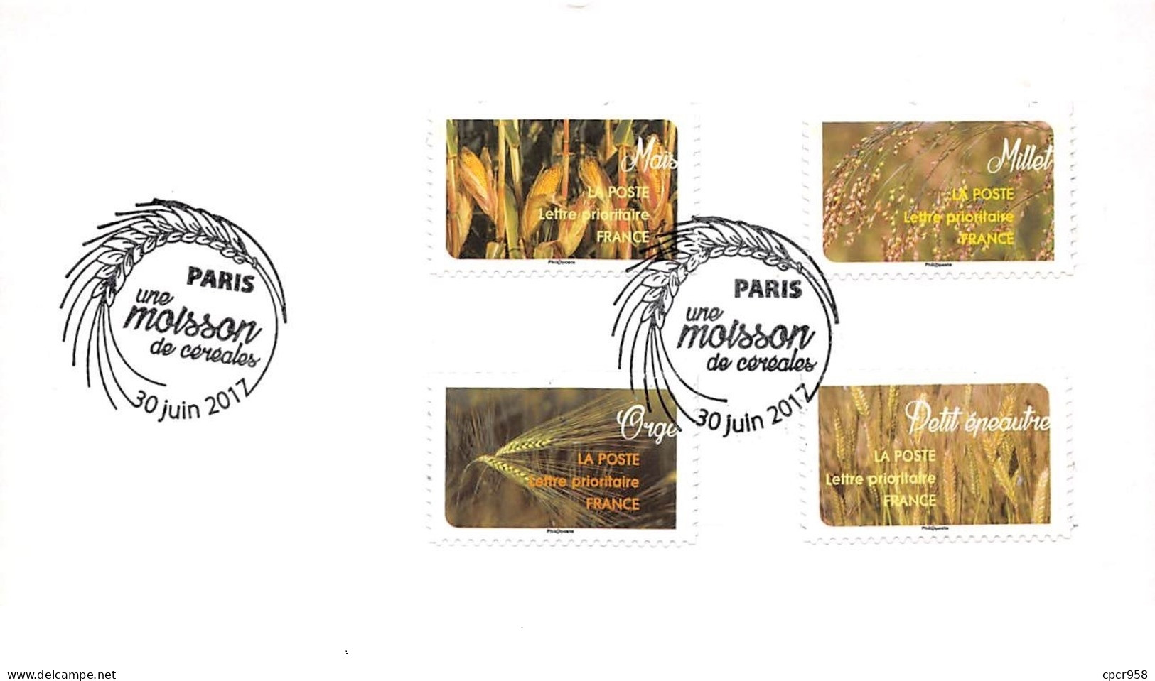 FRANCE. FDC. N°206657.  30/06/2017.cachet Paris. Une Moisson De Céréales - 2010-2019