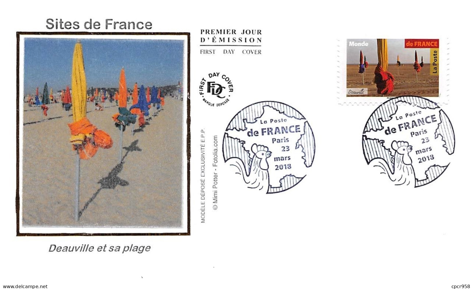 FRANCE. FDC. N°206557. 23/03/2018 .cachet Paris. Deauville - 2010-2019