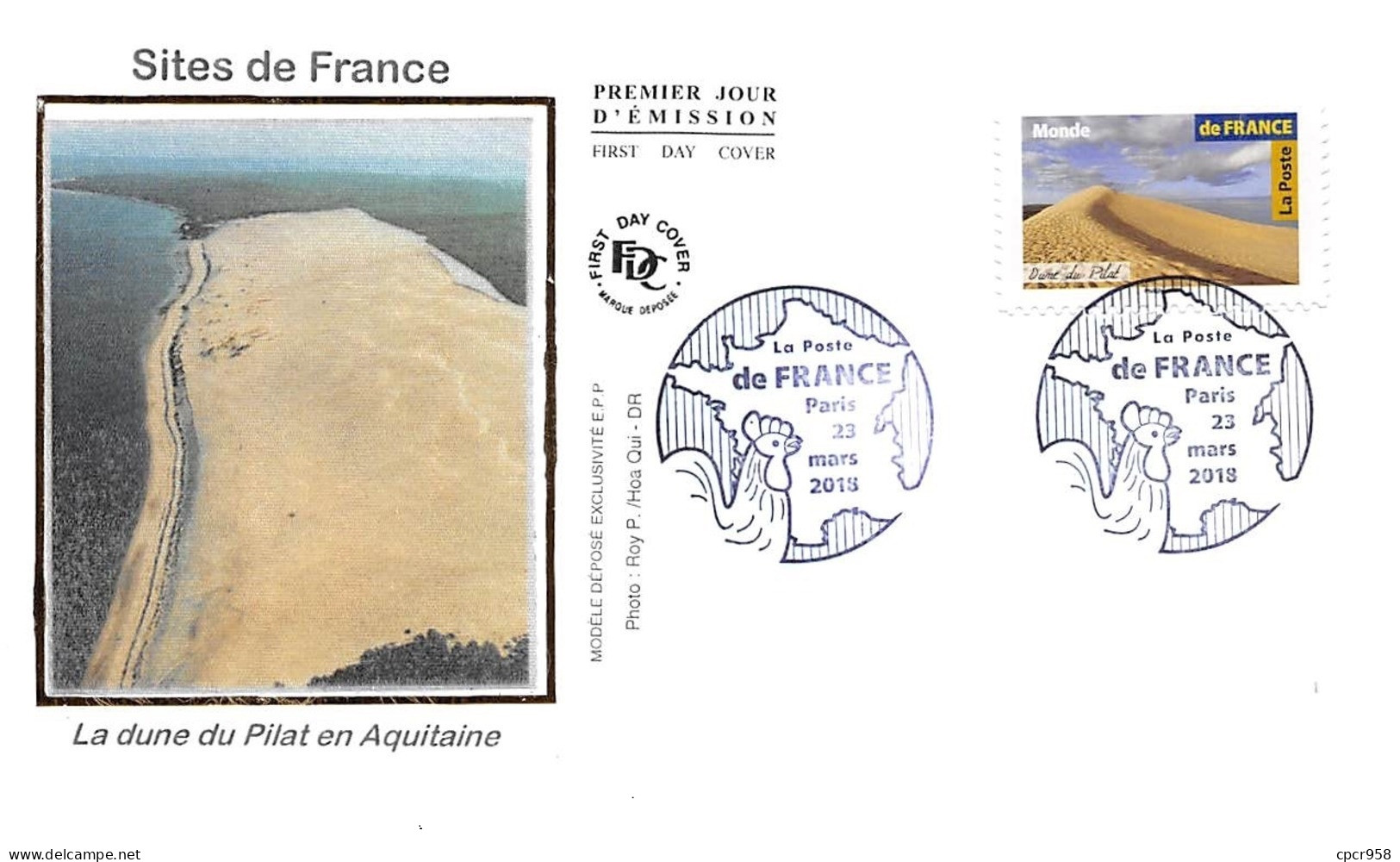 FRANCE. FDC. N°206553. 23/03/2018 .cachet Paris. Dune Du Pilat - 2010-2019
