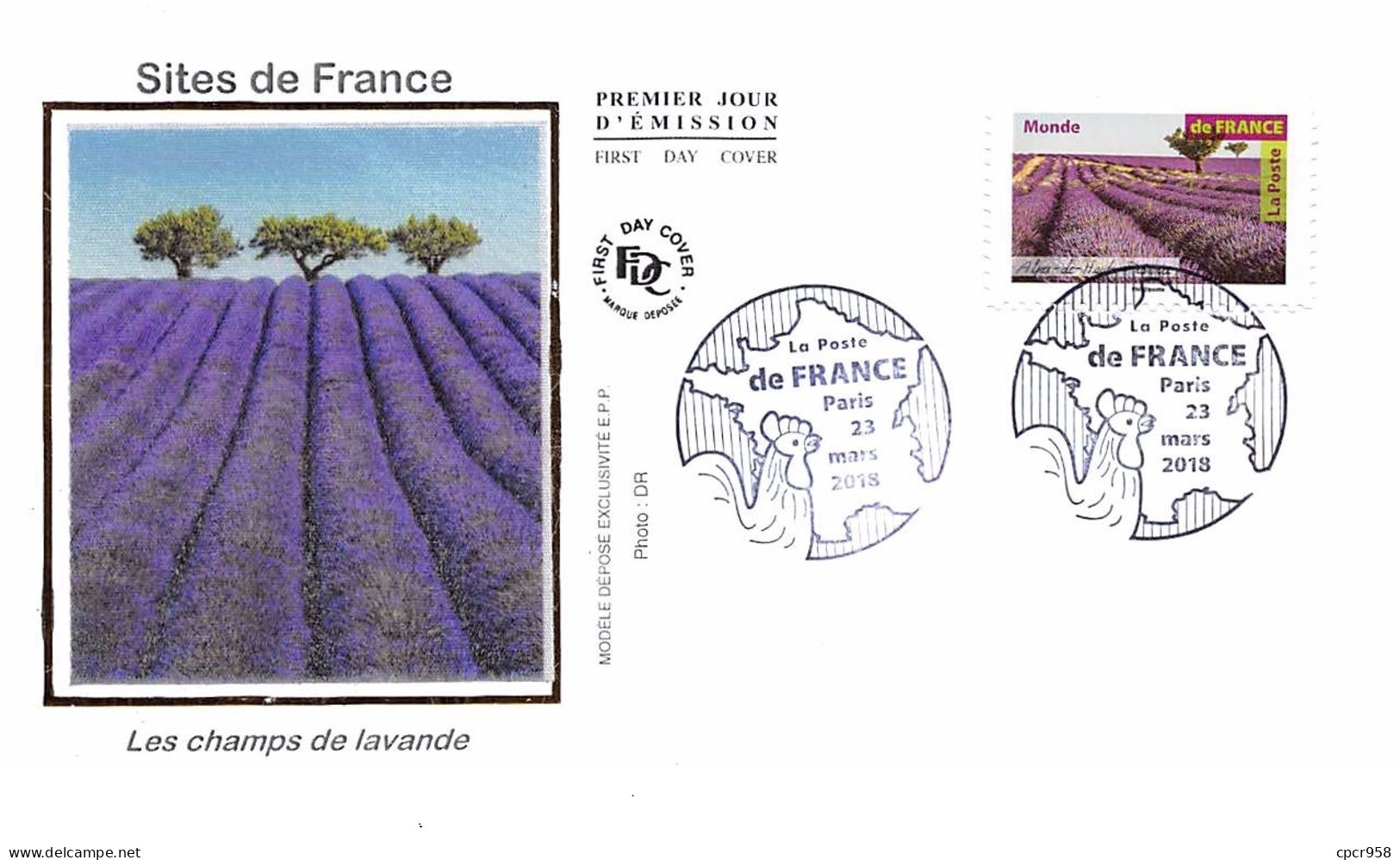 FRANCE. FDC. N°206552. 23/03/2018 .cachet Paris. Lavandes - 2010-2019