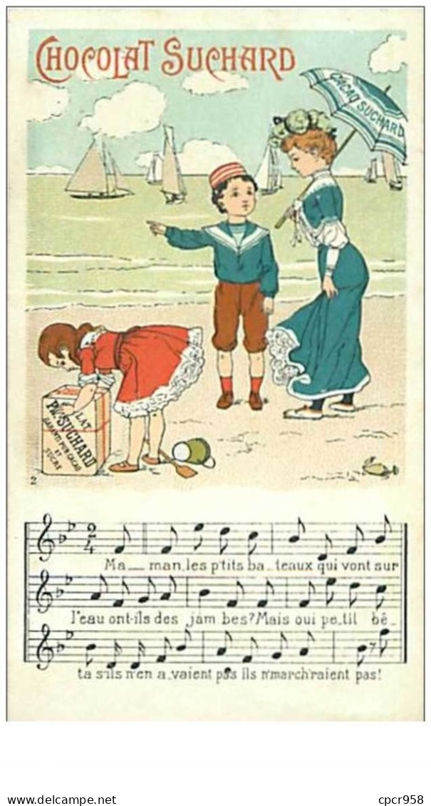 CHROMOS.SUCHARD.n°75.PARTITION DE MUSIQUE.SCENE DE PLAGE - Suchard