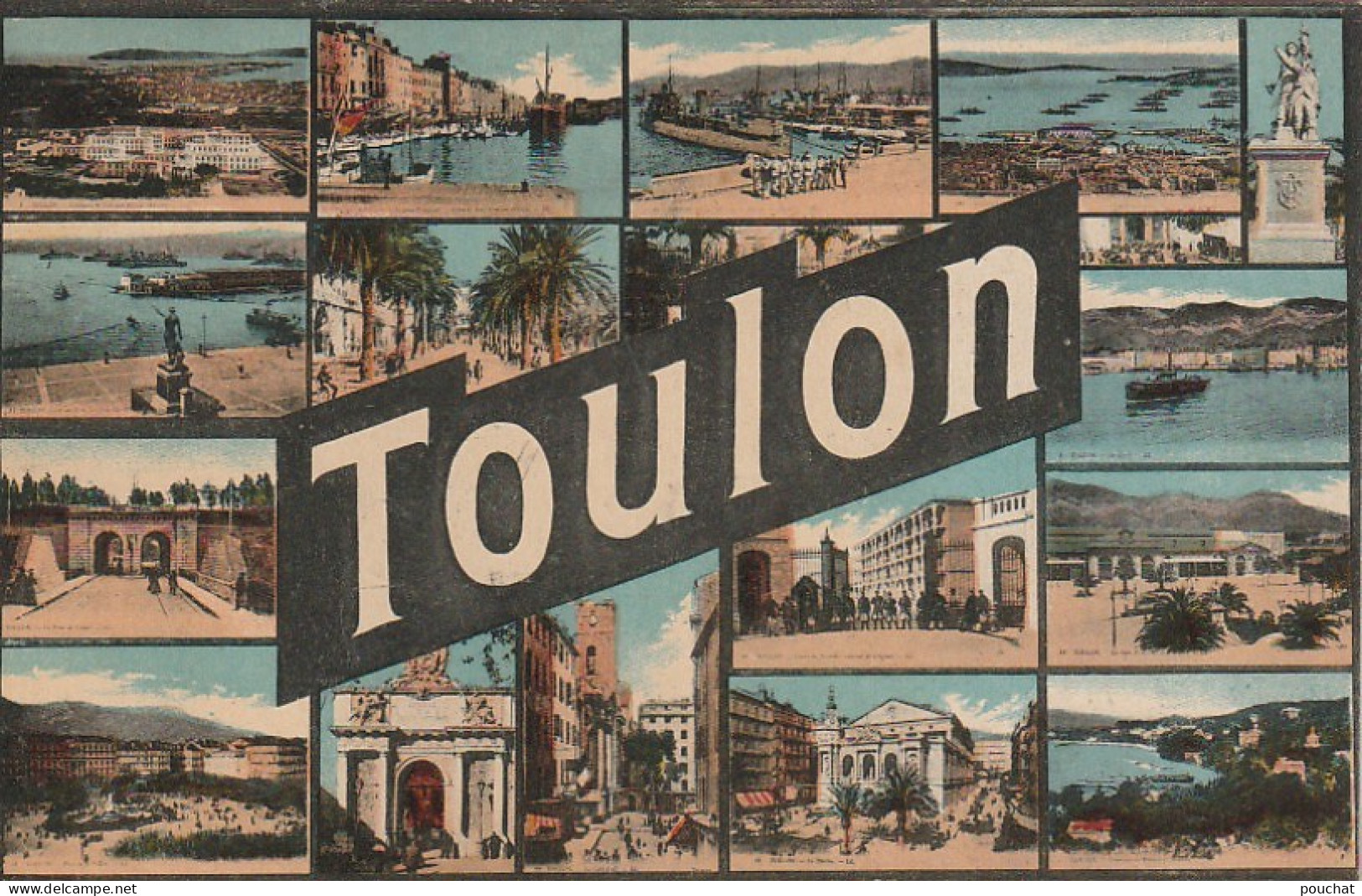 ZY 74-(83) TOULON - CARTE COLORISEE MULTIVUES - 2 SCANS - Greetings From...