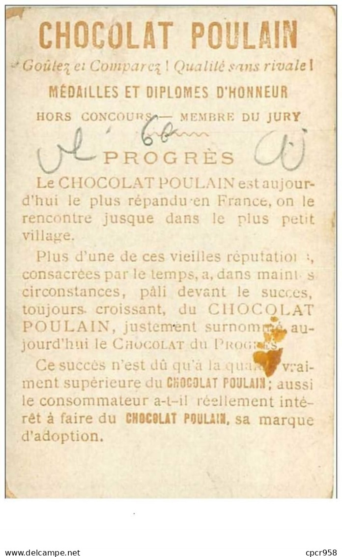 CHROMOS.n°10130.CHOCOLAT POULAIN.HOMME DEBARQUANT DU CHOCOLAT - Poulain