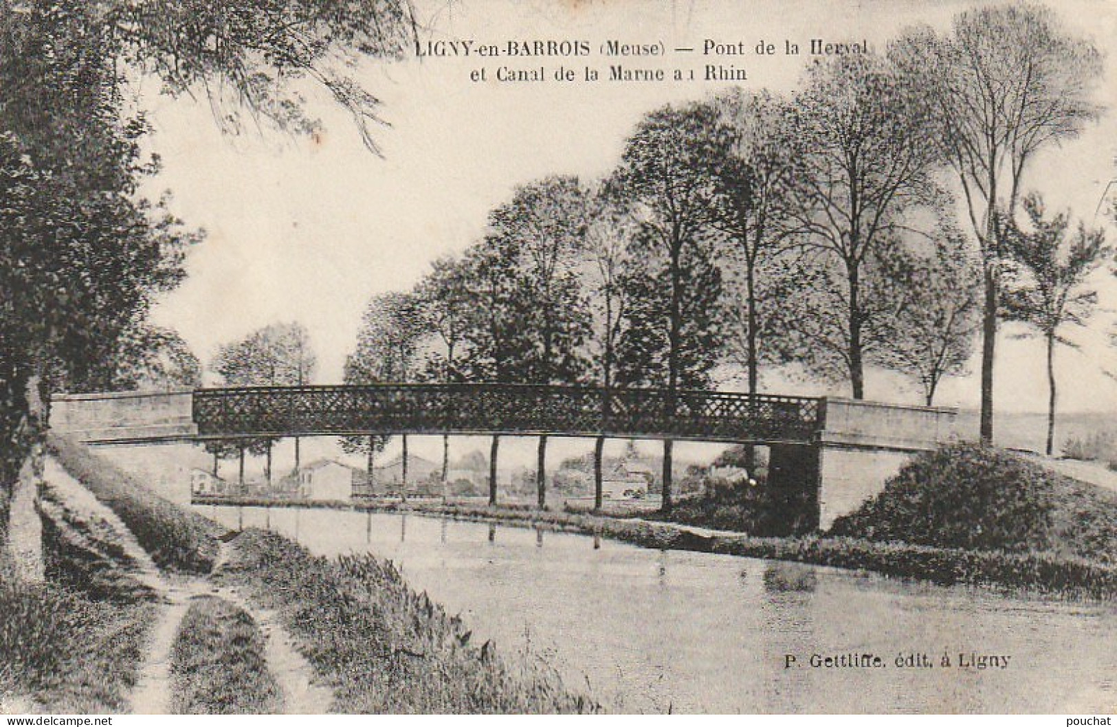 ZY 75-(55) LIGNY EN BARROIS - PONT DE LA HERVAL ET CANAL DE LA MARNE AU RHIN - 2 SCANS - Ligny En Barrois