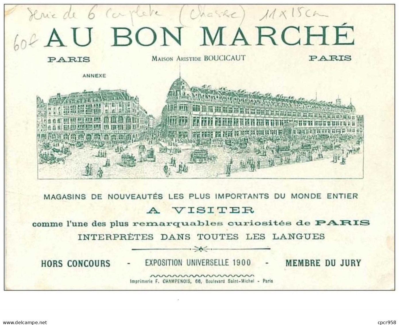 CHROMOS.n°20 .AU BON MARCHE.11 X 15 Cm.SERIE COMPLETE DE 6.CHASSE.ENFANTS A LA CHASSE - Au Bon Marché