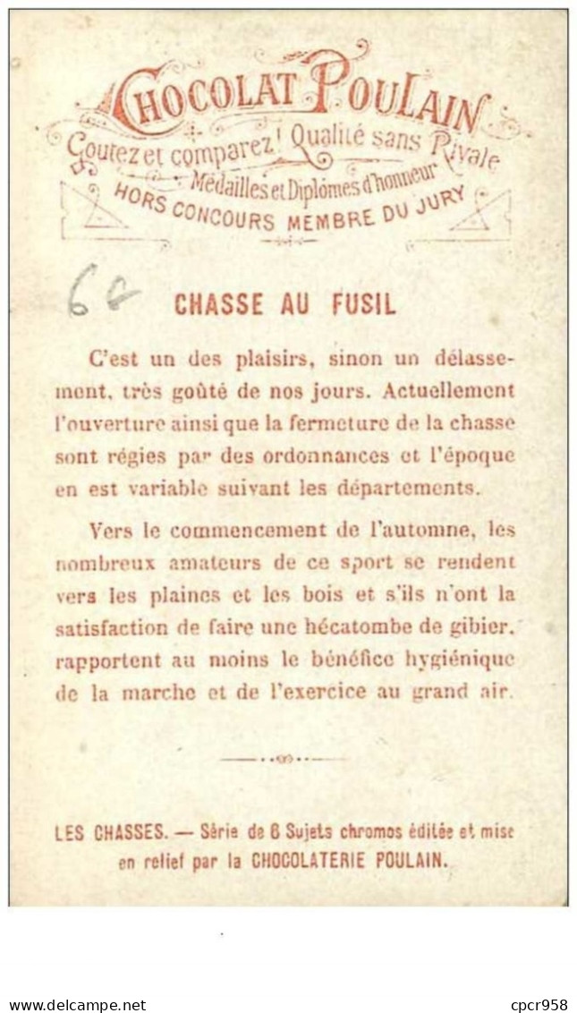 CHROMOS.n°10127.CHOCOLAT POULAIN.LA CHASSE AU FUSIL.COUPLE A LA CHASSE - Poulain