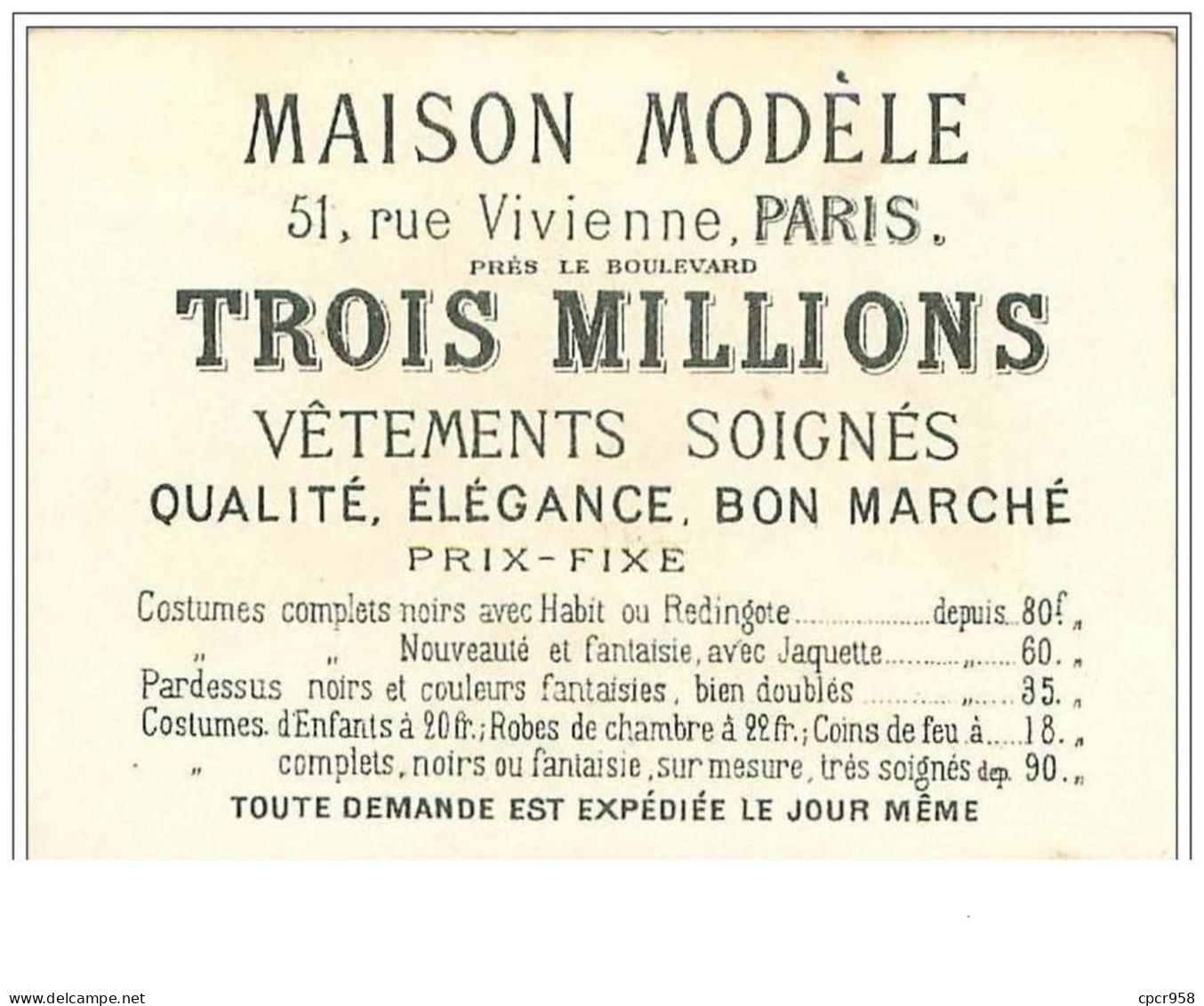 CHROMOS.MAISON MODELE A PARIS.COUPLE ELEGANT.n°144 - Sonstige & Ohne Zuordnung