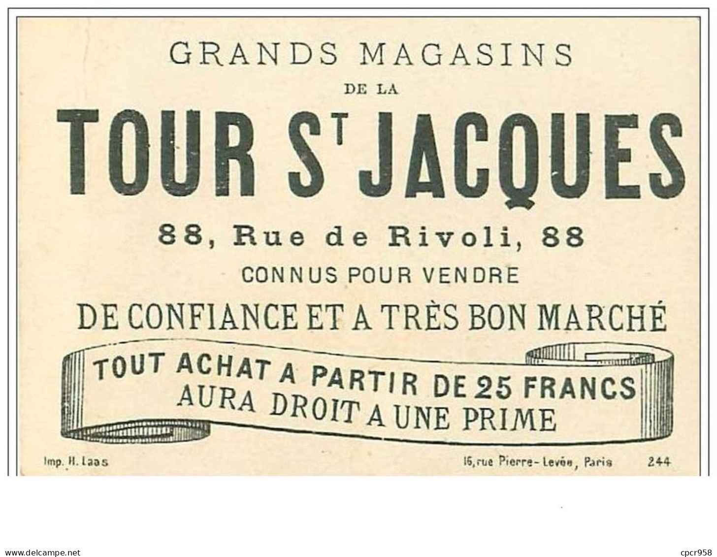 CHROMOS.MAGASIN A LA TOUR ST JCQUES.ACH! SPLENDID!!!HOMME .n°128 - Sonstige & Ohne Zuordnung