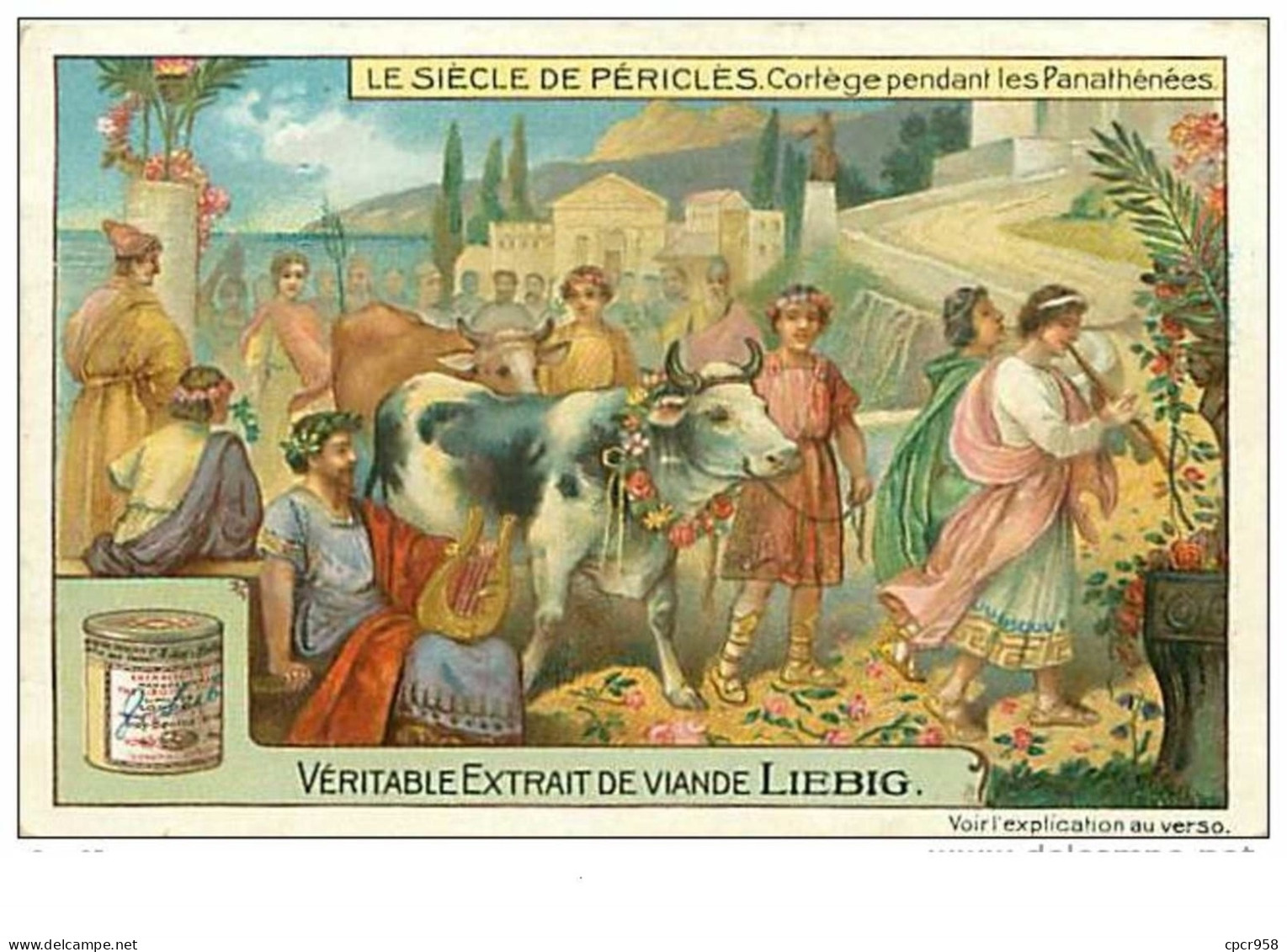 CHROMOS.LIEBIG.n°31.LE SIECLE DE PERICLES.CORTEGE PENDANT LES PANATHENEES - Liebig