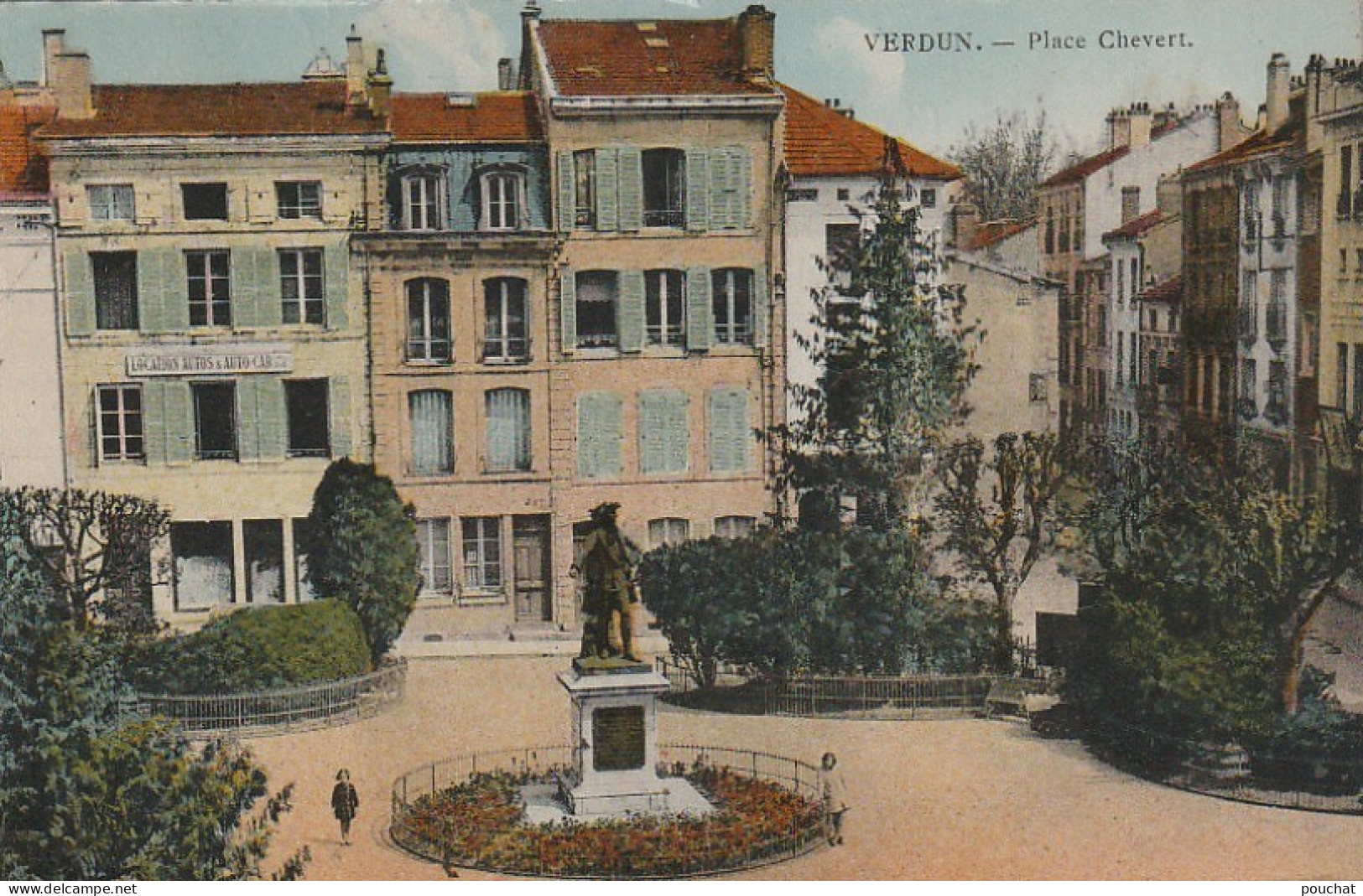 ZY 75-(55) VERDUN - PLACE CHEVERT - CARTE COLORISEE - 2 SCANS - Verdun