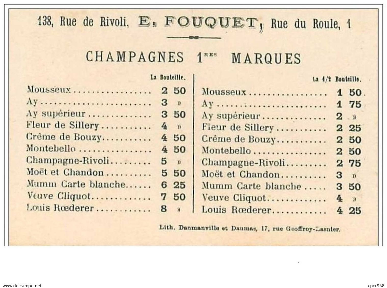 CHROMOS.EPICERIE RIVOLI.CHAMPAGNES E FOUQUET.GARCONNET ROTISSIER ET FILLETTE.n°121 - Au Bon Marché