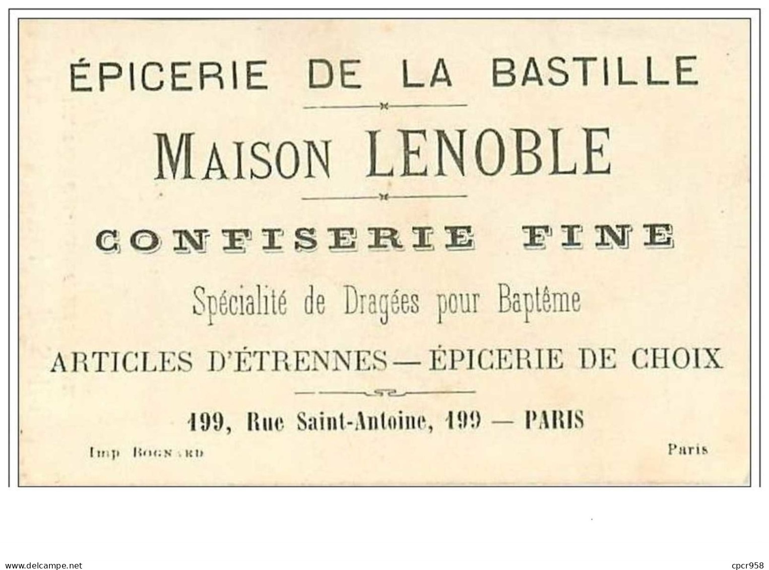 CHROMOS.EPICERIE DE LA BASTILLE.MAISON LENOBLE.GERMAINE ENGAGEE, SERVANTE.1er Acte....n°91 - Autres & Non Classés