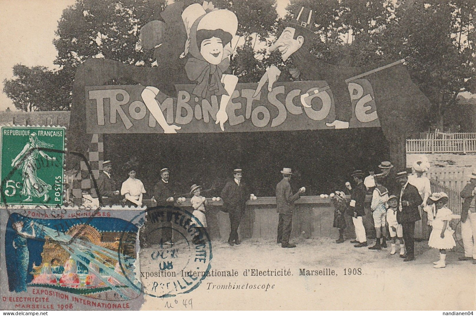 *CPA - 13 - Marseille - Trombinétoscope - Expo Electricité 1908 - Sin Clasificación