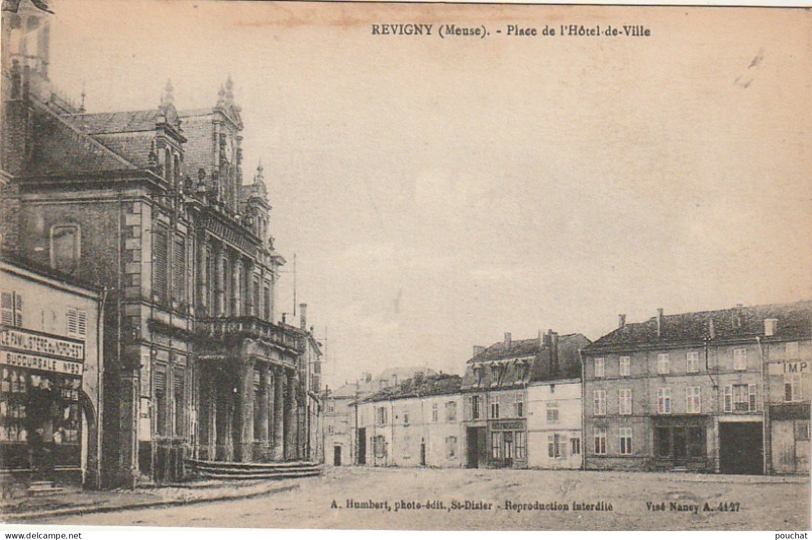 ZY 75-(55) GUERRE 1914 - REVIGNY - PLACE DE L' HOTEL DE VILLE - FAMILISTERE - 2 SCANS - Revigny Sur Ornain