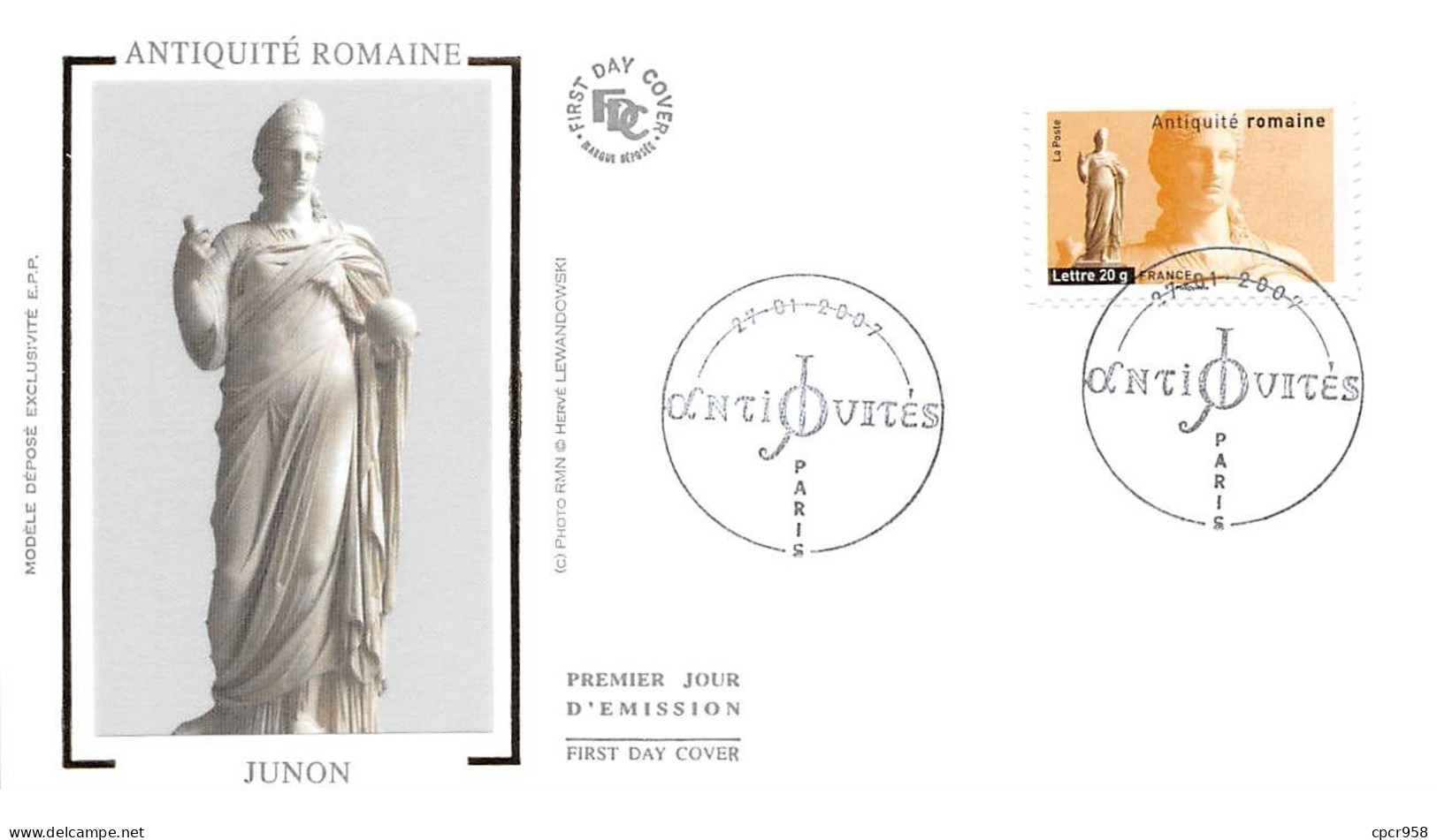 FRANCE.FDC.AM11141.27/01/2007.Cachet Paris.Antiquité Romaine.Junon - 2000-2009