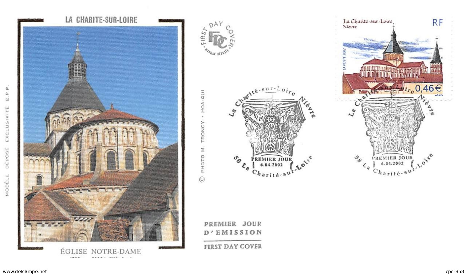 FRANCE.FDC.AM11760.06/04/2002.Cachet Charité-sur-Loire.La Charité-sur-Loire.Eglise Notre-Dame - 2000-2009