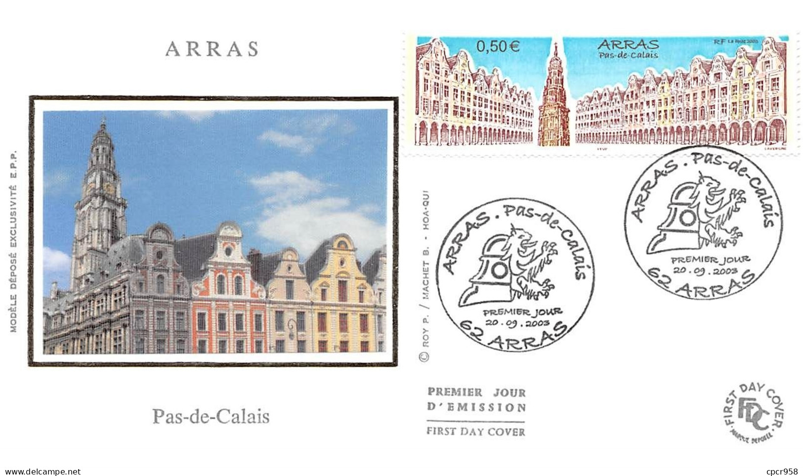 FRANCE.FDC.AM11730.20/09/2003.Cachet Arras.Arras.Pas De Calais - 2000-2009