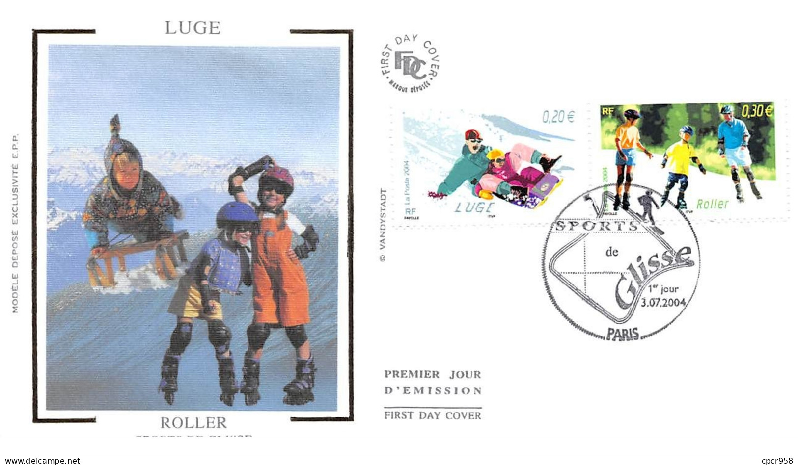 FRANCE.FDC.AM11575.03/07/2004.Cachet Paris.Roller.Sports De Glisse.Luge - 2000-2009