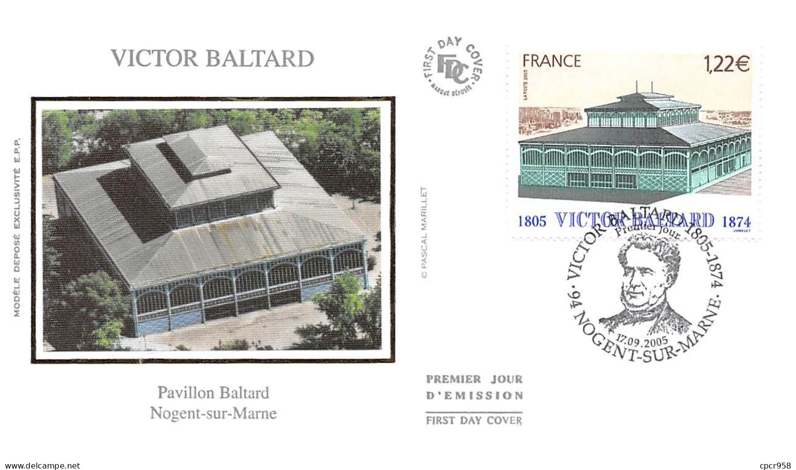 FRANCE.FDC.AM11487.17/09/2005.Cachet Nogent-sur-Marne.Victor Baltard.Pavillon Baltard Nogent-sur-Marne - 2000-2009