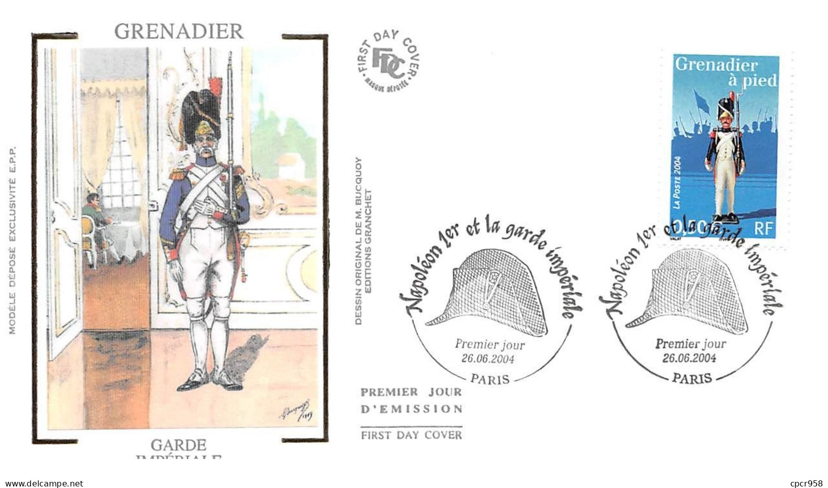 FRANCE.FDC.AM11563.26/06/2004.Cachet Paris.Garde Impériale.Grenadier - 2000-2009