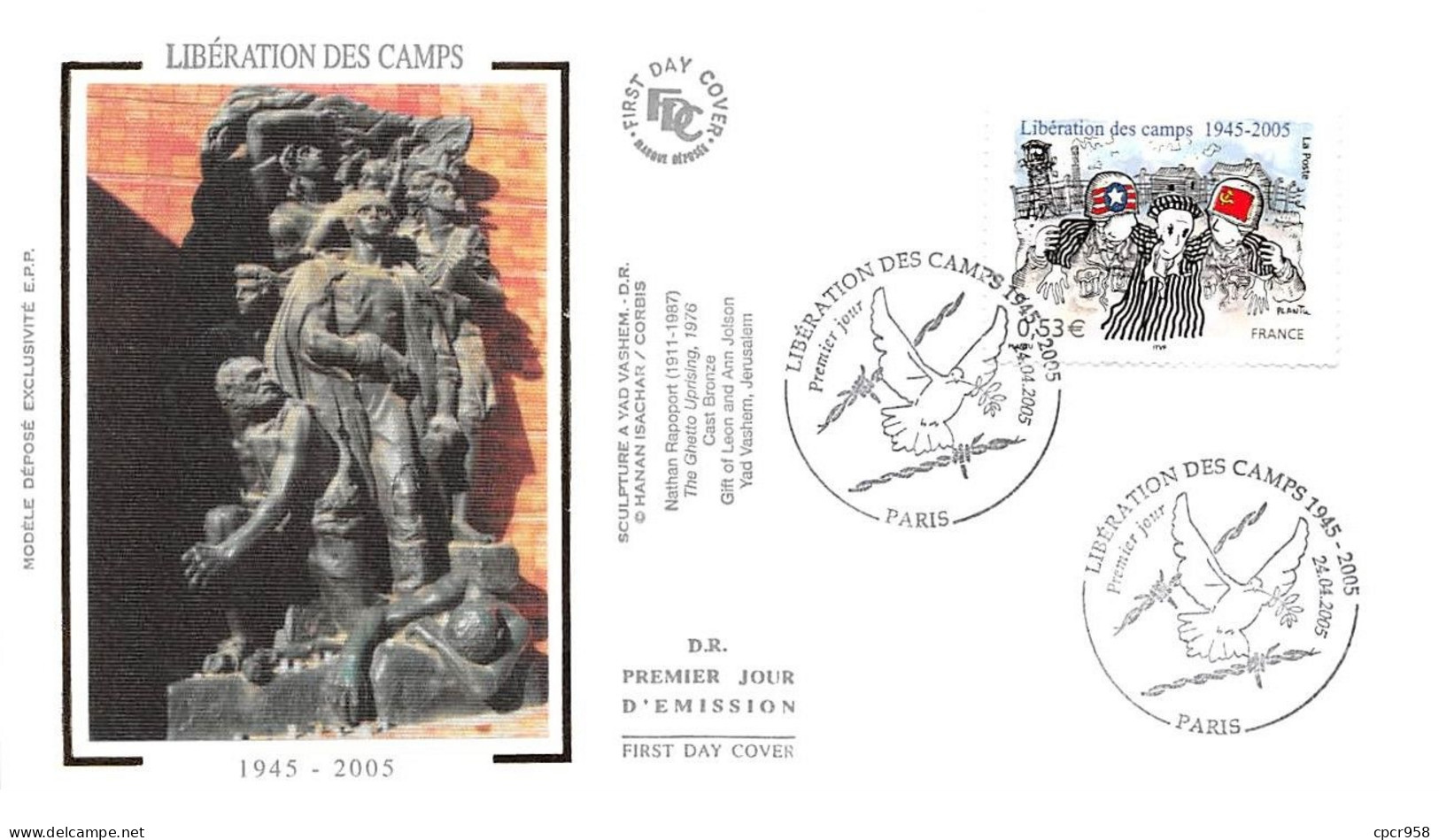 FRANCE.FDC.AM11443.24/04/2005.Cachet Paris.Libération Des Camps 1945-2005 - 2000-2009