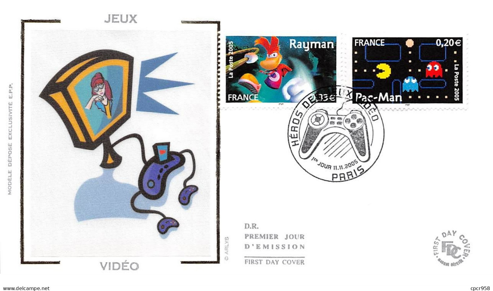 FRANCE.FDC.AM11503.11/11/2005.Cachet Paris.Jeux Vidéo.Rayman.Pac-Man - 2000-2009