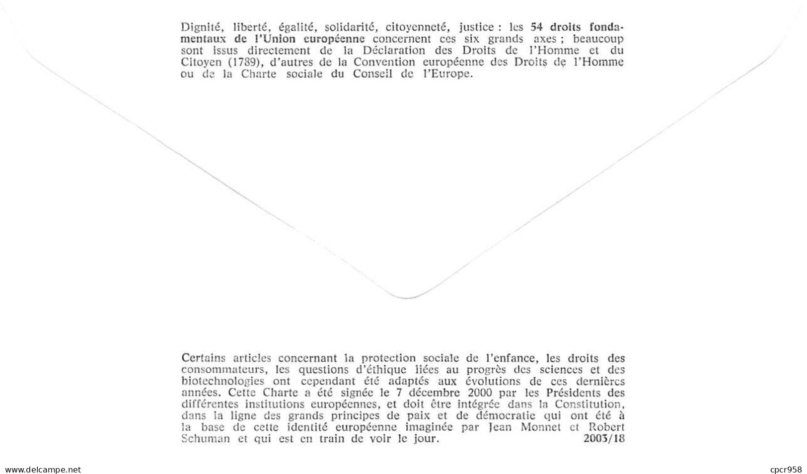 FRANCE.FDC.AM11695.08/05/2003.Cachet Strasbourg.Charte Des Droits Fondamentaux De L'union Européenne.Parlement Européen - 2000-2009