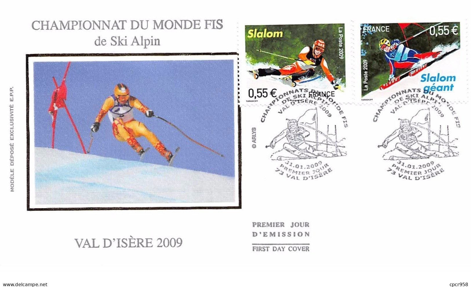 FRANCE. FDC.n°208764. 31/01/2009. Cachet Val D'isère. Championnat Du Monde De Ski Alpin - 2000-2009
