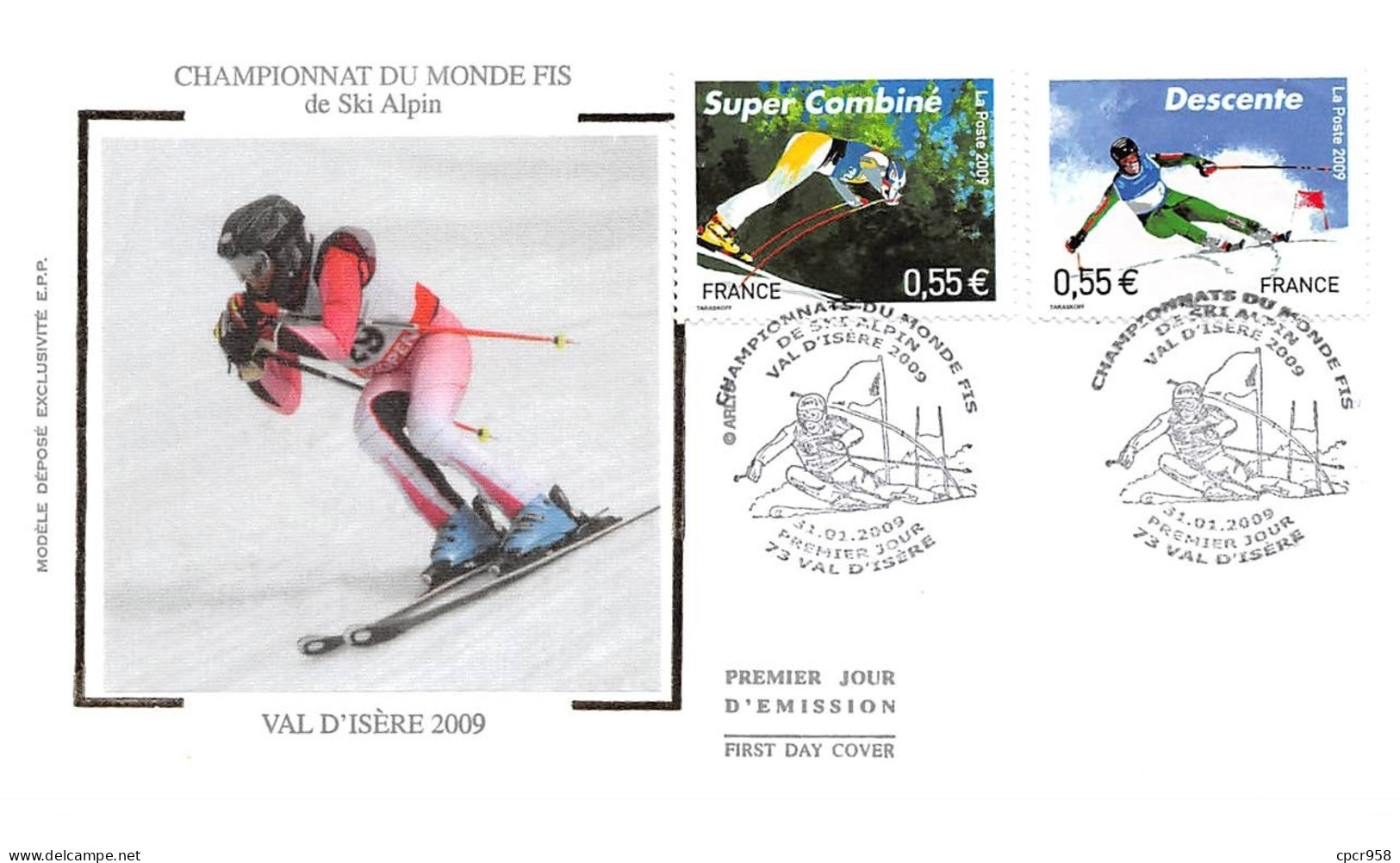 FRANCE. FDC.n°208763. 31/01/2009. Cachet Val D'isère. Championnat Du Monde De Ski Alpin - 2000-2009